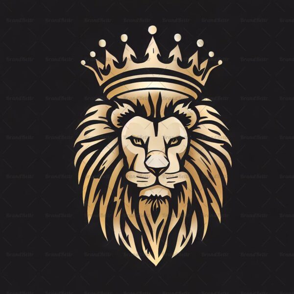 Majestätischer Löwe und Krone